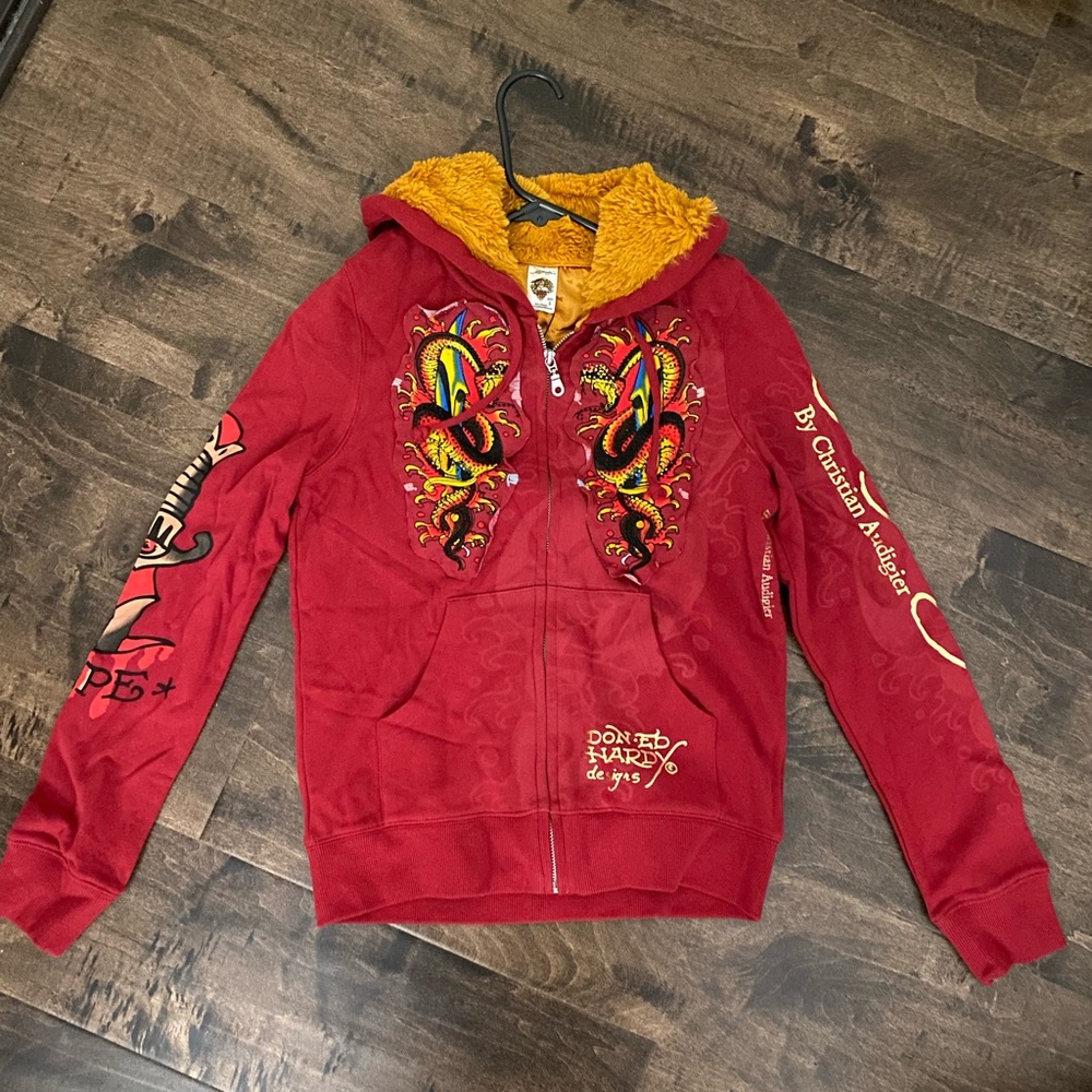 NWT Ed Hardy zip up hoodie / jacket